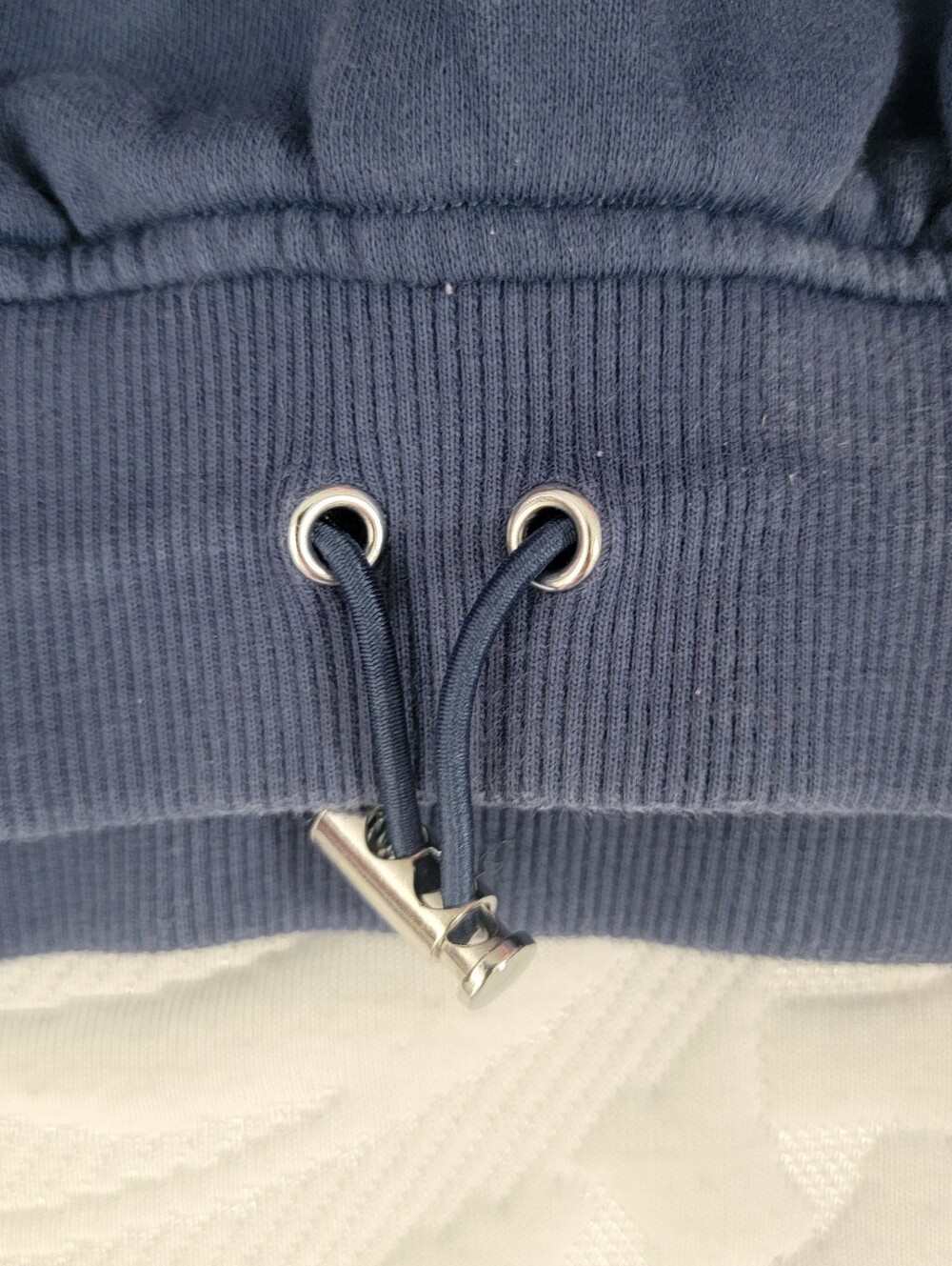 For Love And Lemons Slate Blue Cropped Hoodie Cinched Waist Hem Size Medium - Picture 6 of 12